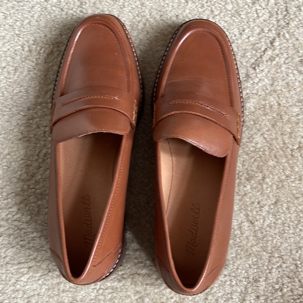 NWOT! Madewell The Corinne Lugsole Loafers, Dried Maple, Size 9